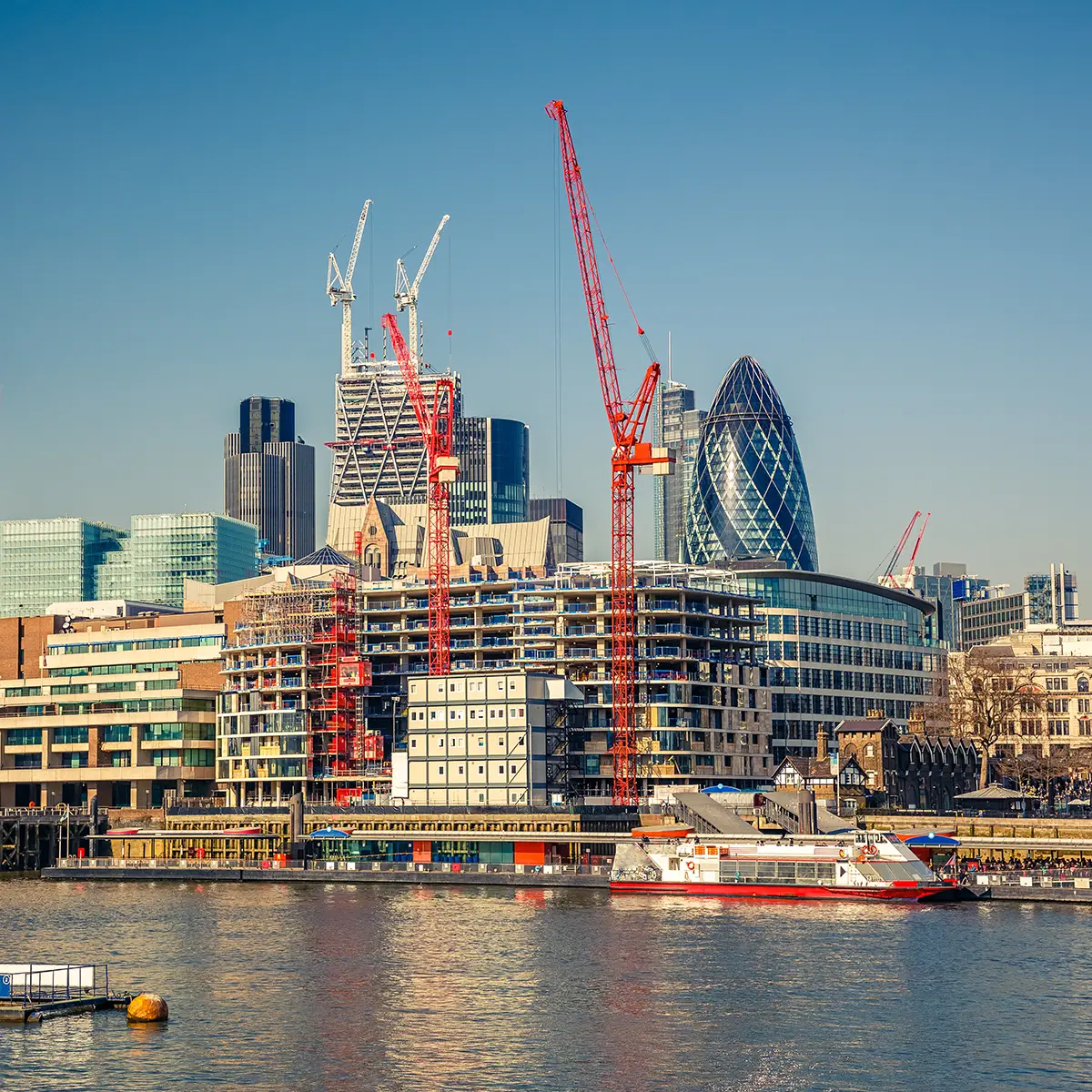 Photo of construction sites in London.