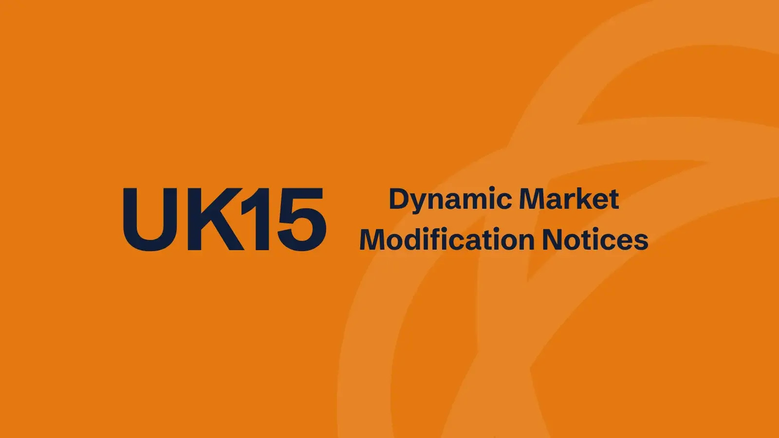 Dynamic Market Modification Notices must be published as soon as a contracting authority modifies a Dynamic Market that's already established.