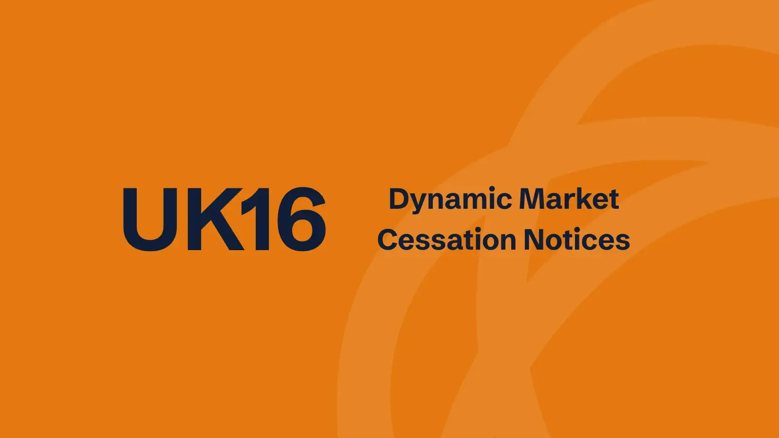 Dynamic Market Cessation Notices must be published as soon as a Dynamic Market ceases to operate.